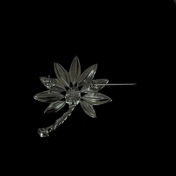 Swarovski Silver Tone Pink and Purple Flower 2 inch Brooch Pin - Picture 5 of 6